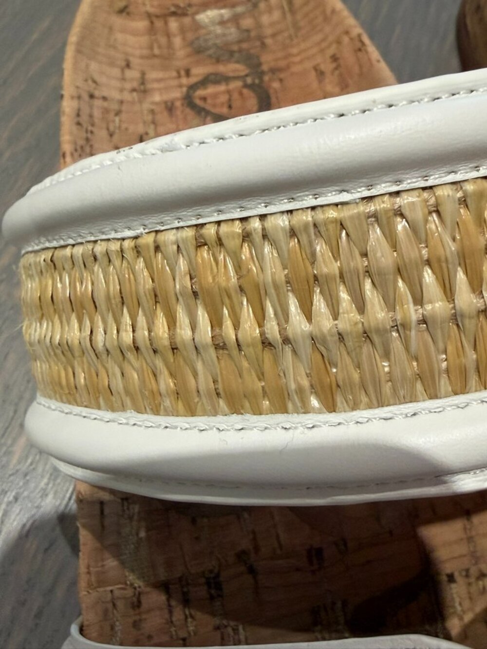 SAM EDELMAN White/Tan Slide Sandals - Size 8 - Picture 3 of 8